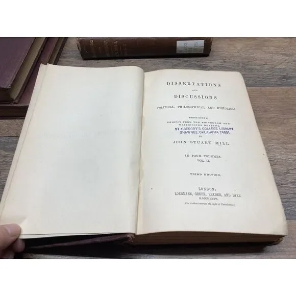 Dissertations and Discussions J.S. Mill Historical 4 Vol Set RARE‎